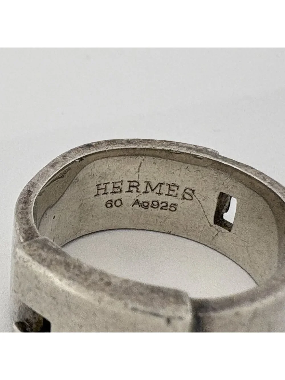 Hermes Cles Ring Logo 925 Sterling Silver
